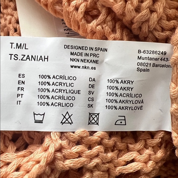 NKN Nekane Orange Zaniah Open Front Midi Kimono Cardigan Fringe Boho Size M/L - Picture 7 of 11